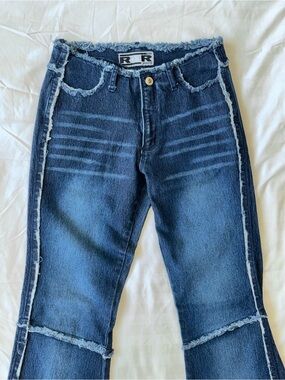 RAVE Denim Cut-Edge Frayed Blue Womans Jeans